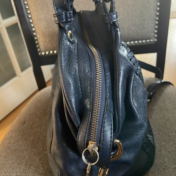 Baldinini perforated large navy leather bag - Picture 7 of 12